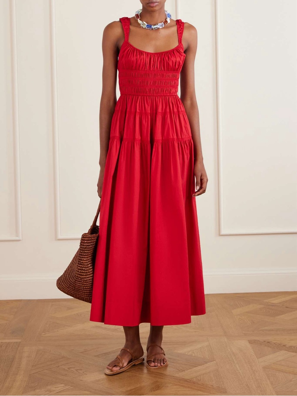 NWOT Doen Clover Dress in Deep Tomato Red XS